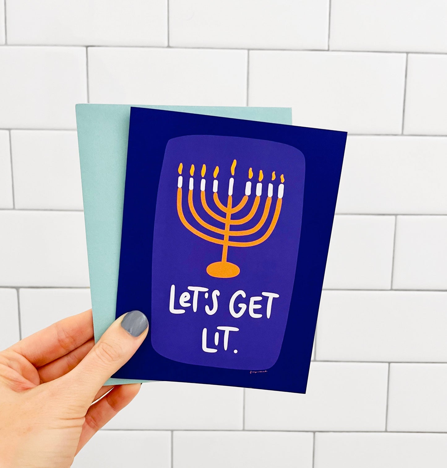 Let's Get Lit // Hannukah Card
