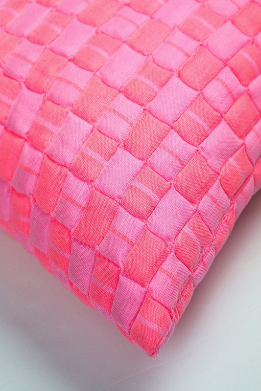 Backordered: Sujani Quilted Pillow - Neon Pink
