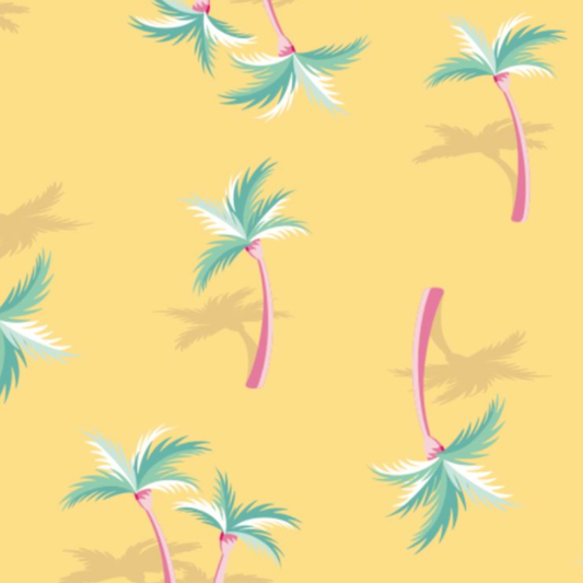 Palm Tree Yellow Zippered Romper