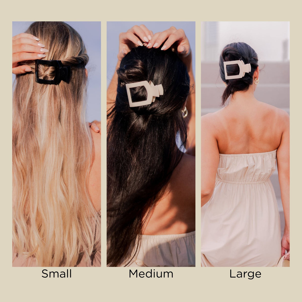 Blonde Tortoise Large Flat Square Hair Clip