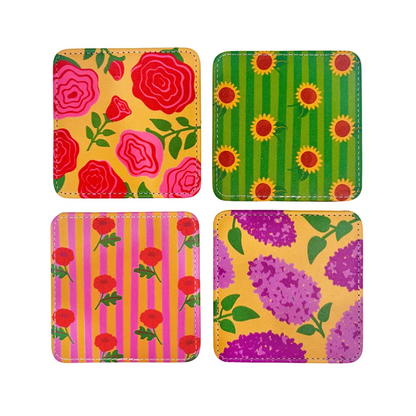 Flower Power Coasters, Set of 4