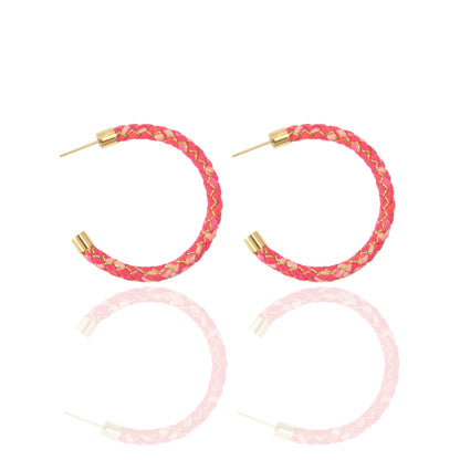 Sunrise Braided Silk Hoop Earrings