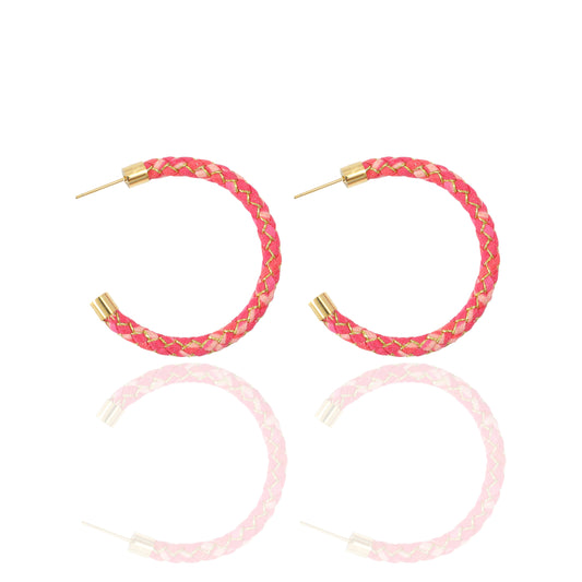 Sunrise Braided Silk Hoop Earrings