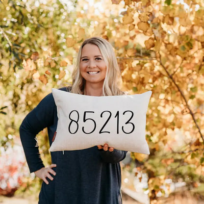 Minimalist Zip Code Pillow