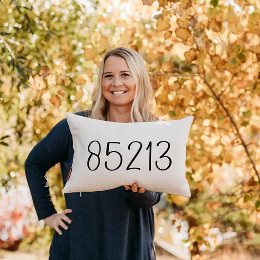 Minimalist Zip Code Pillow