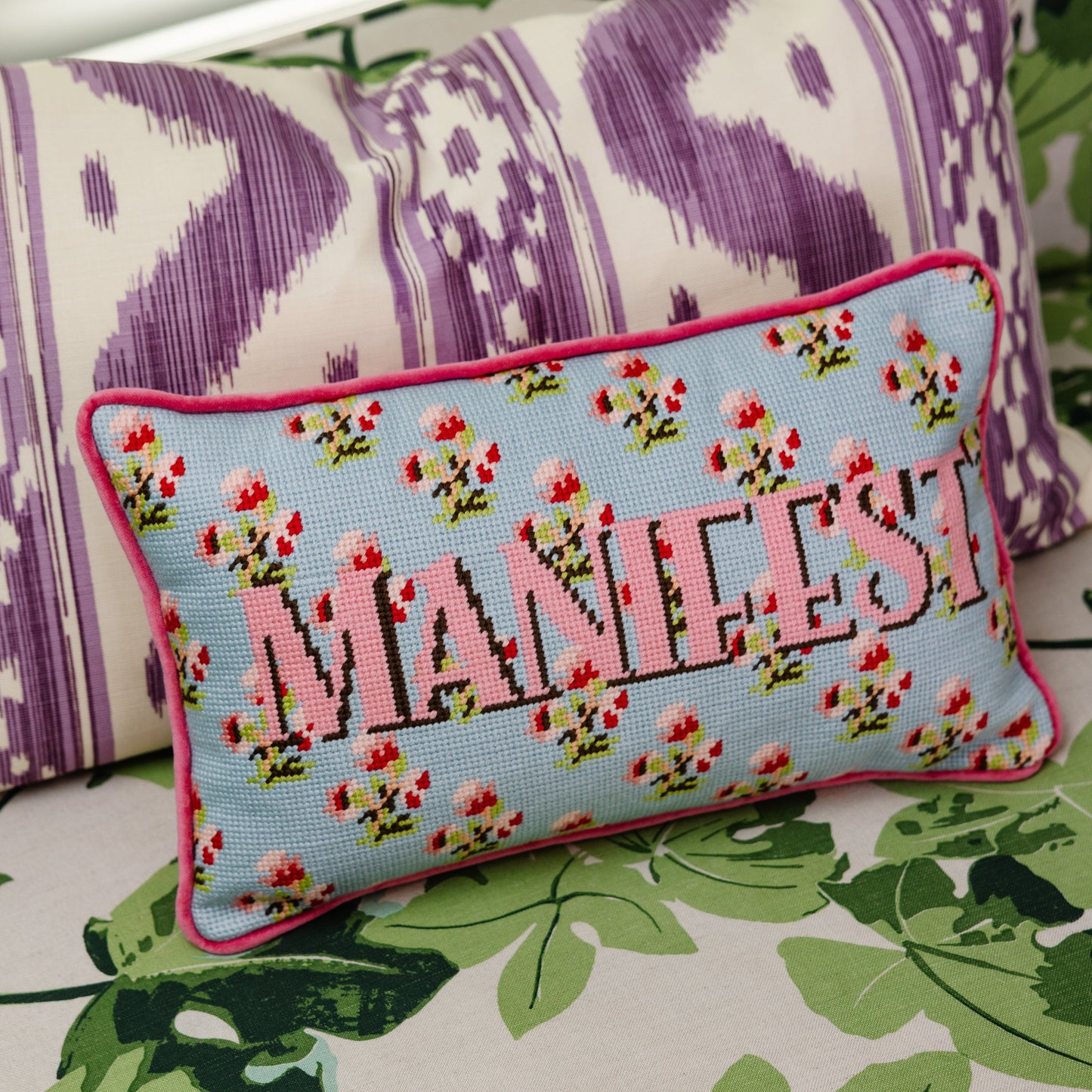 Manifest Needlepoint Pillow