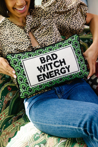Bad Witch Energy Needlepoint Pillow