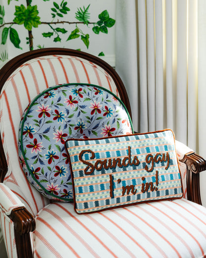 Sounds Gay Needlepoint Pillow