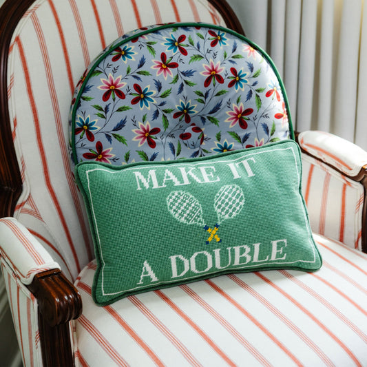 Make It A Double Needlepoint Pillow