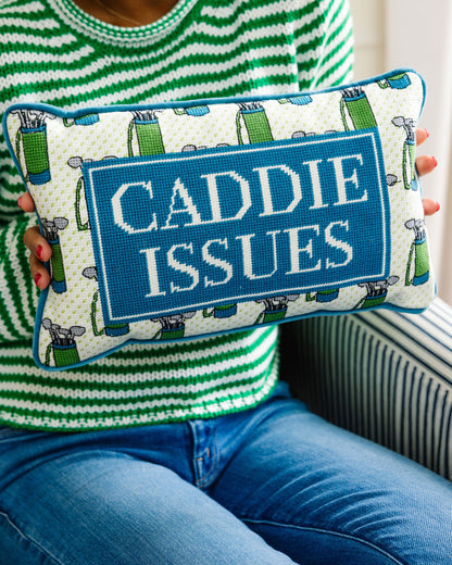 Caddie Issues Needlepoint Pillow