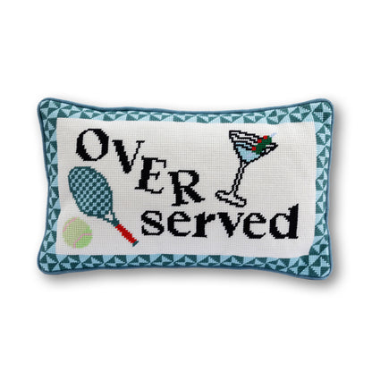 Overserved Needlepoint Pillow