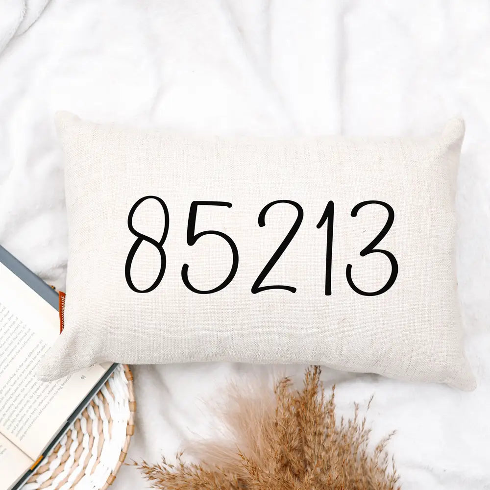Minimalist Zip Code Pillow