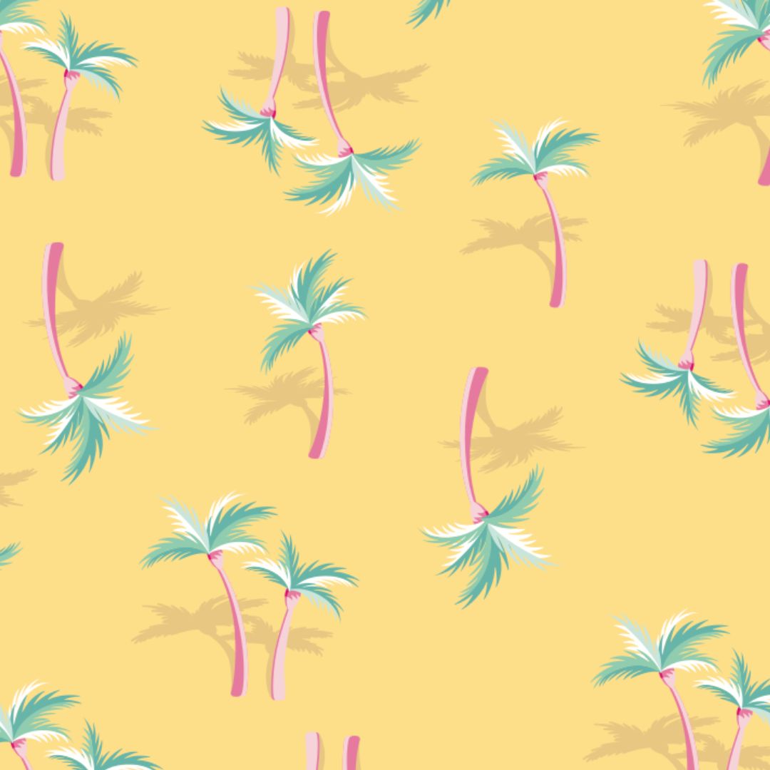 Palm Tree Yellow Two-Piece Set