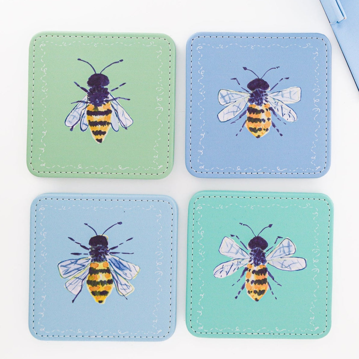 Bee Happy Coasters, Set of 4