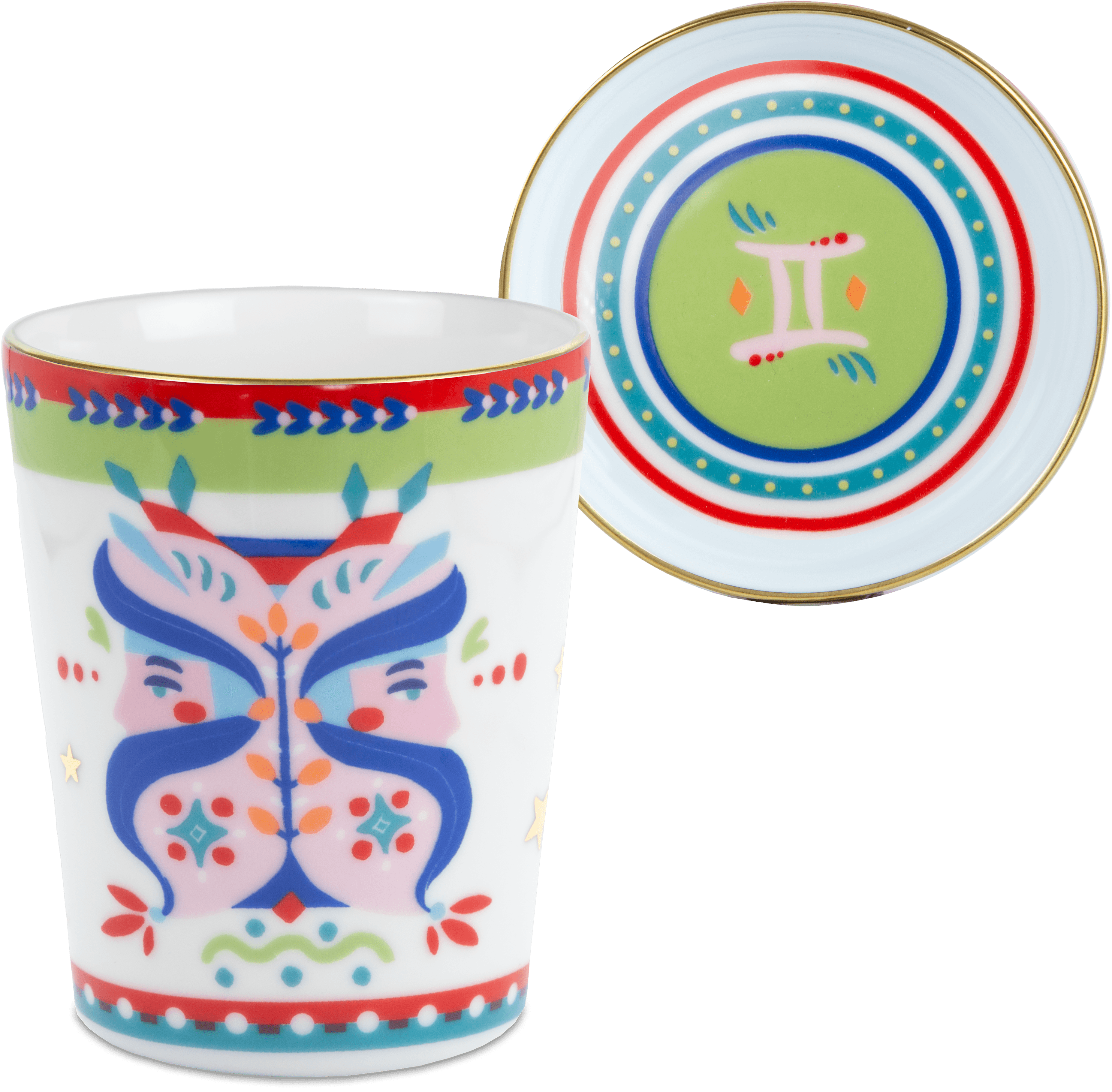 Gemini Porcelain Tumbler with Saucer