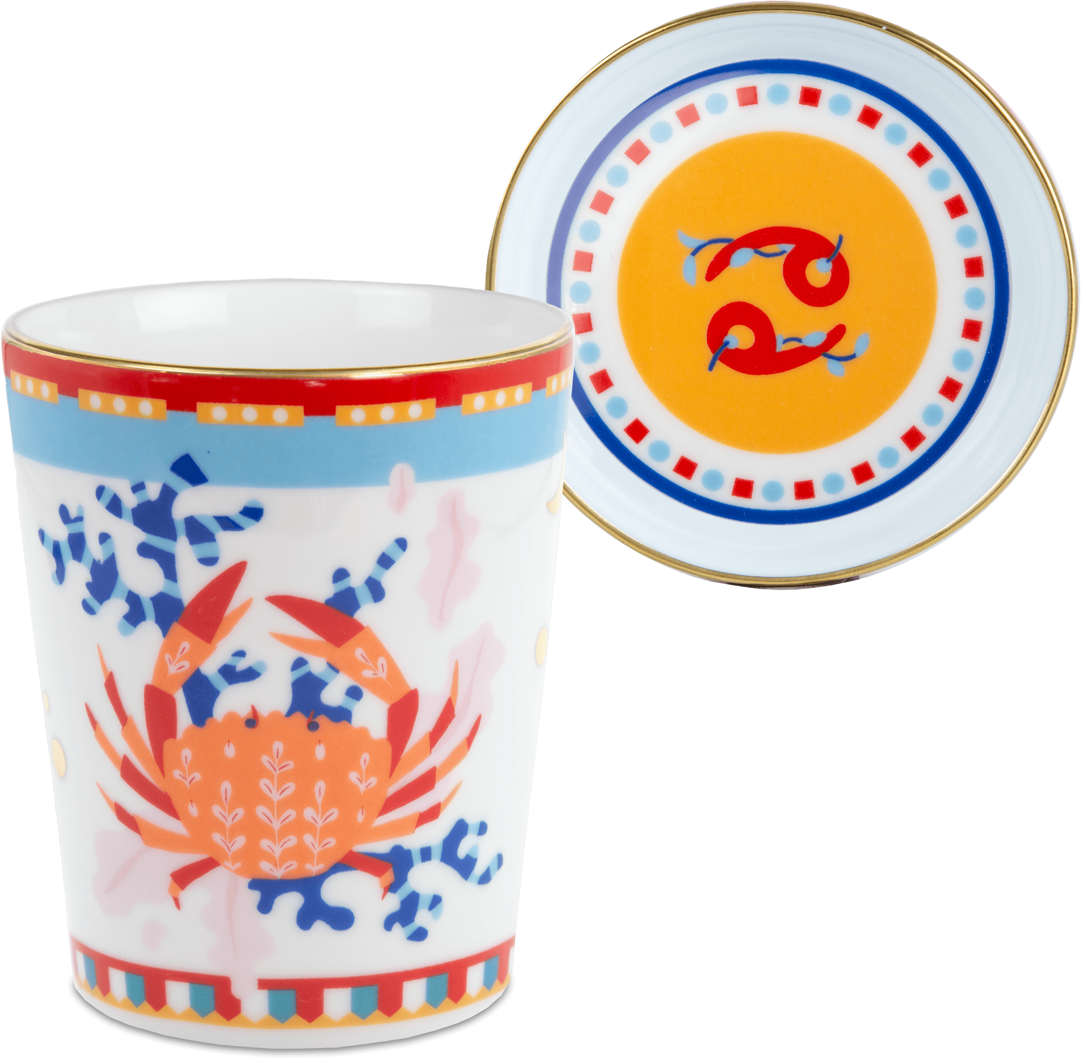 Cancer Porcelain Tumbler with Saucer