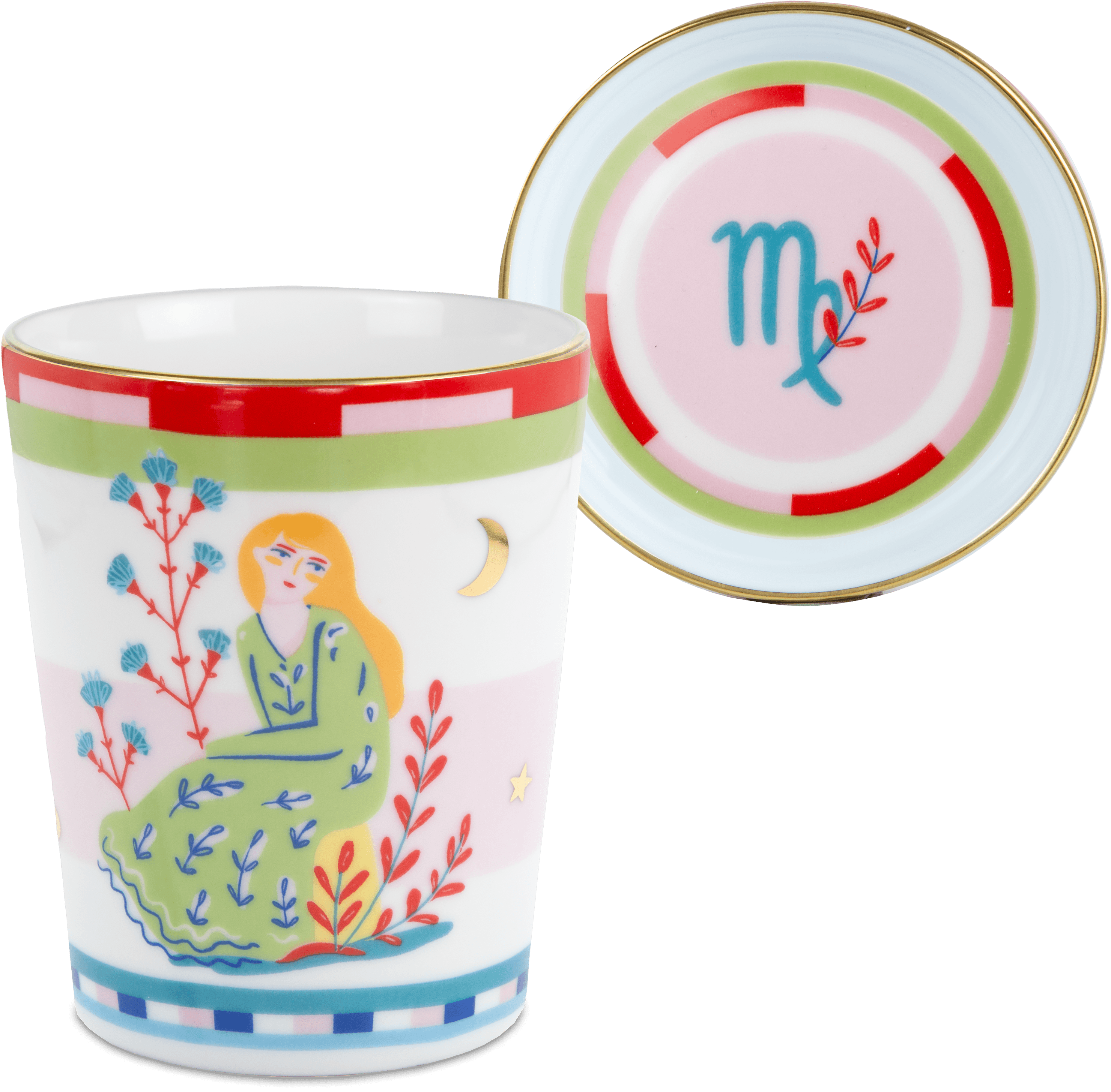 Virgo Porcelain Tumbler with Saucer