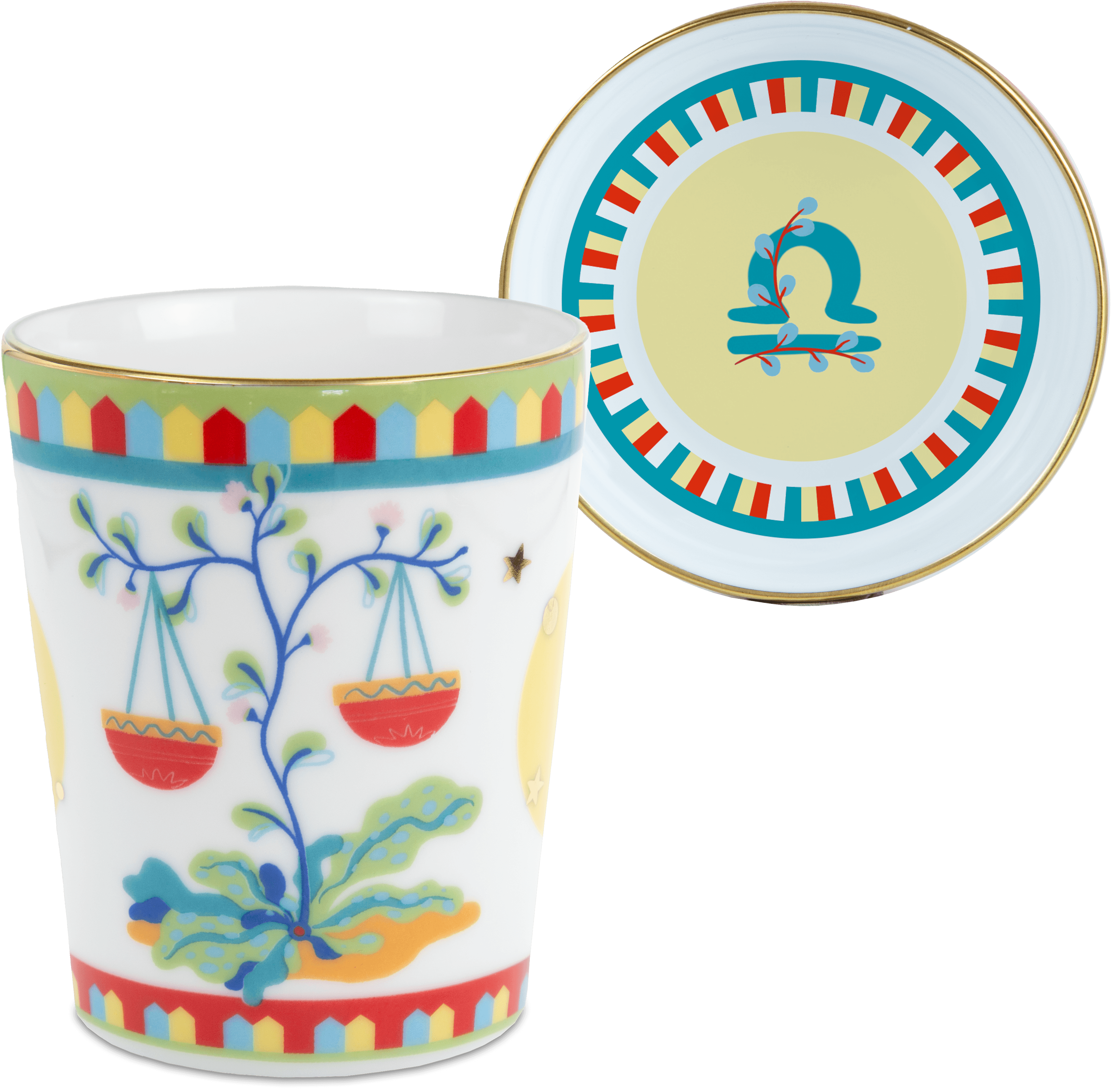 Libra Porcelain Tumbler with Saucer