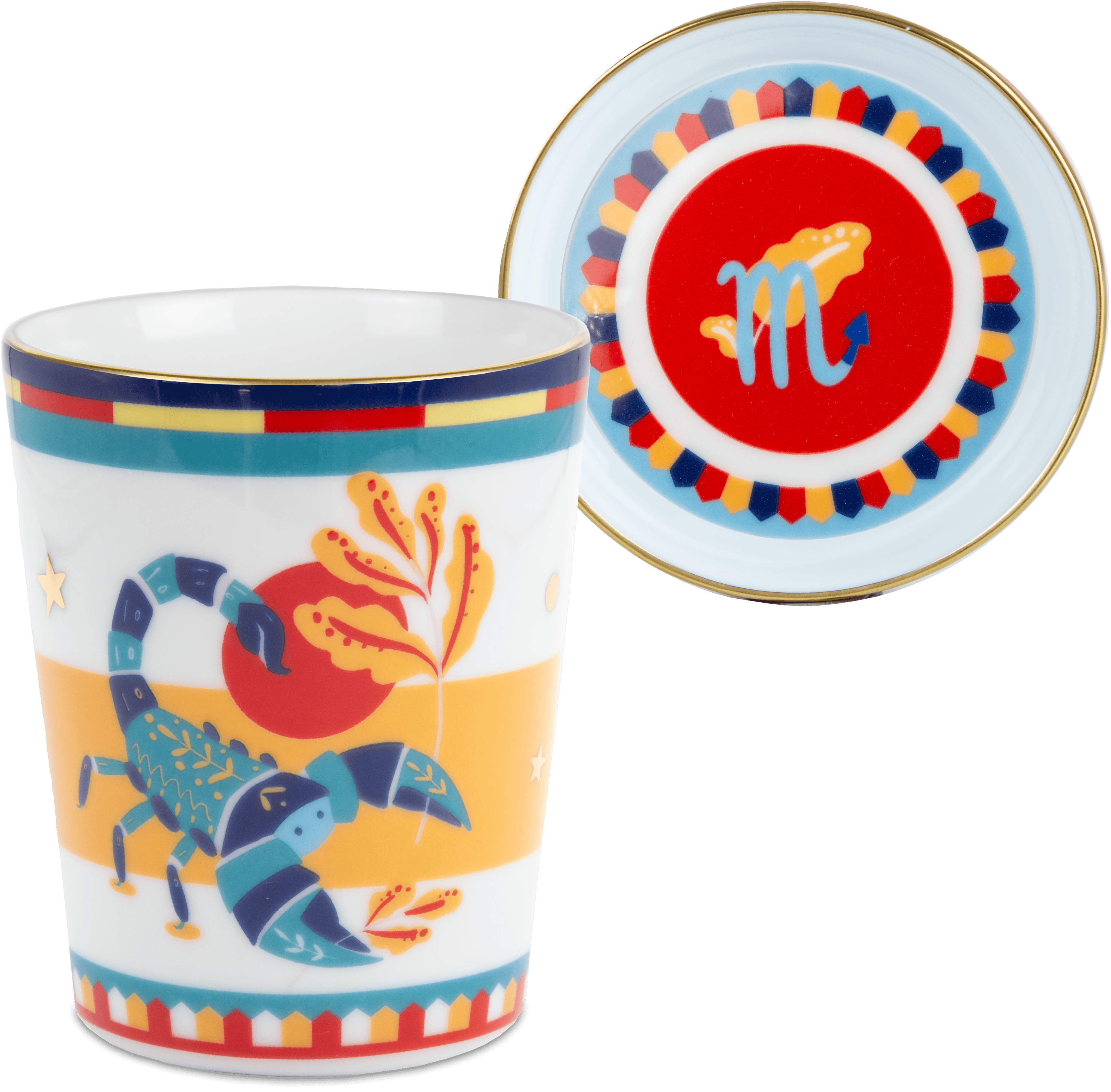 Scorpio Porcelain Tumbler with Saucer