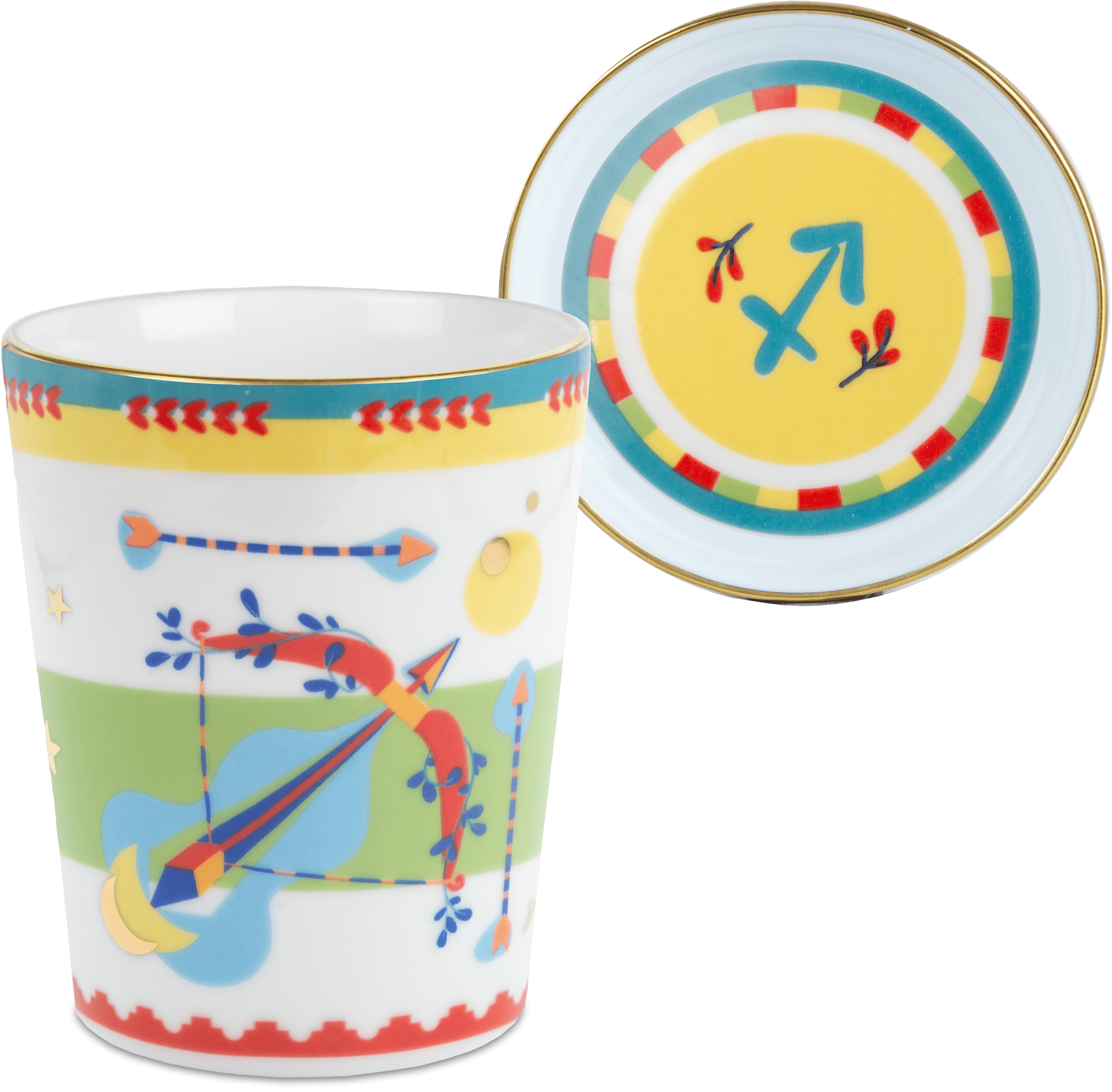 Sagittarius Porcelain Tumbler with Saucer