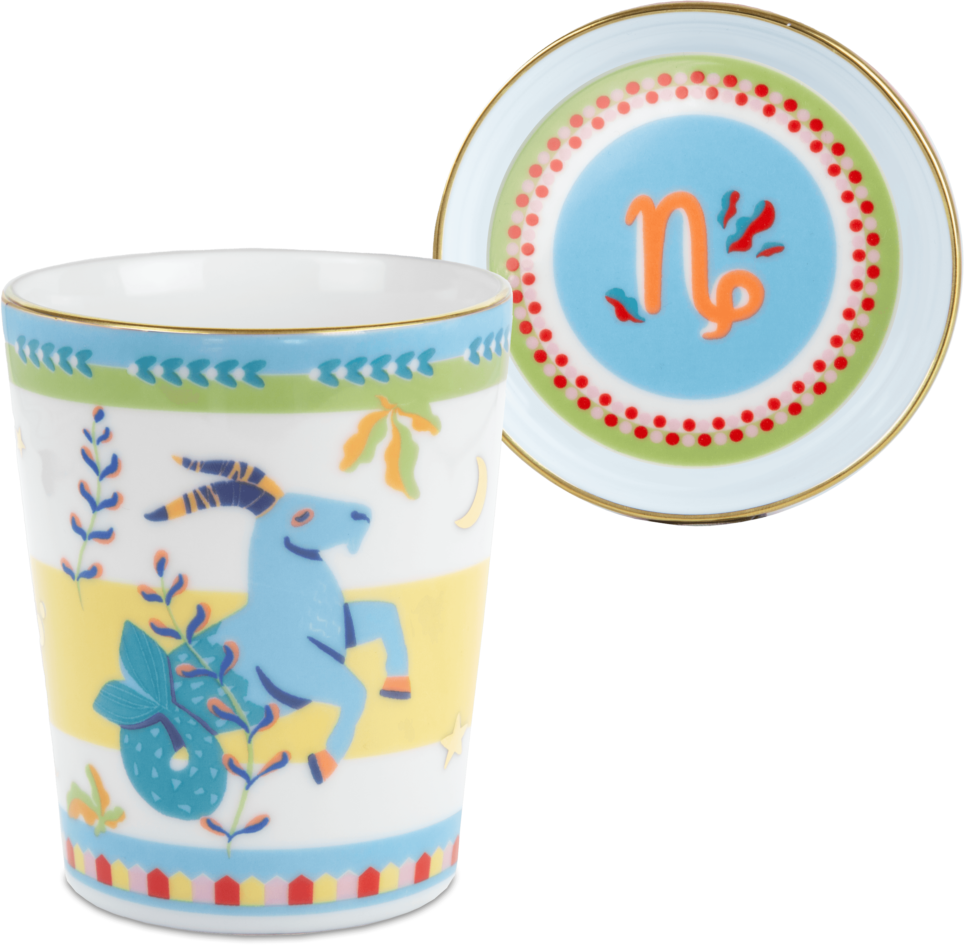 Capricorn Porcelain Tumbler with Saucer