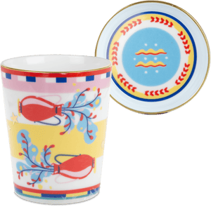 Aquarius Porcelain Tumbler with Saucer