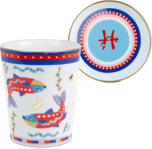 Pisces Porcelain Tumbler with Saucer