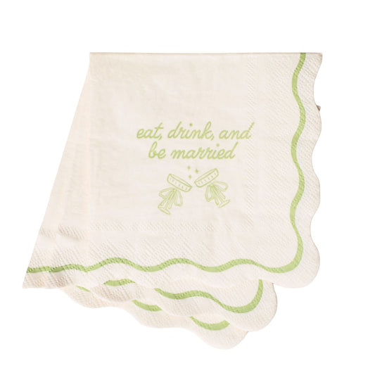 Eat, Drink, & Be Married - Wedding Cocktail Napkins