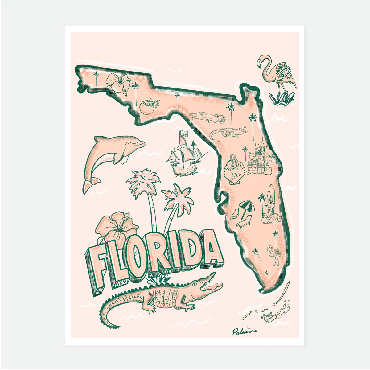 Florida Map Illustration