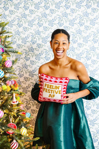 Festive AF Needlepoint Pillow