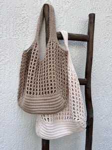 Taupe Knitted Beach Bag