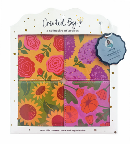 Flower Power Coasters, Set of 4