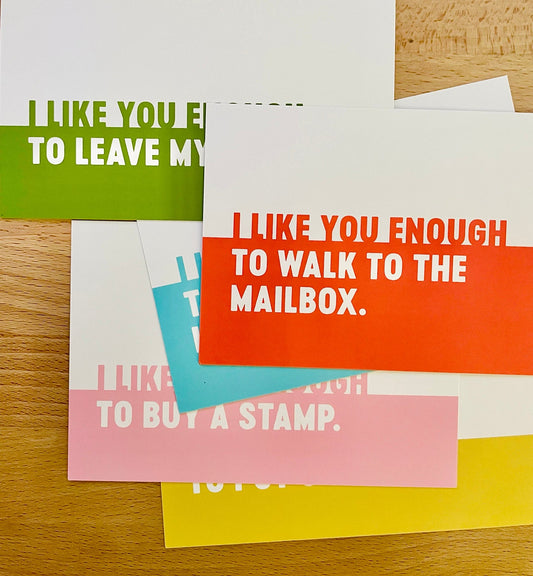 I Like You Enough | Postcard Pack