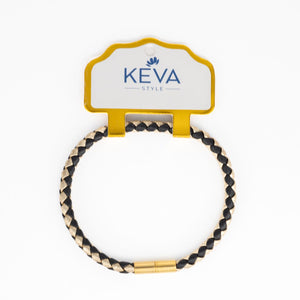 Braided Bracelet - Black + Gold