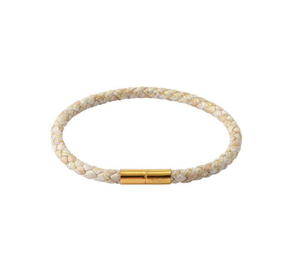 Golden Champagne Braided Silk Bracelet
