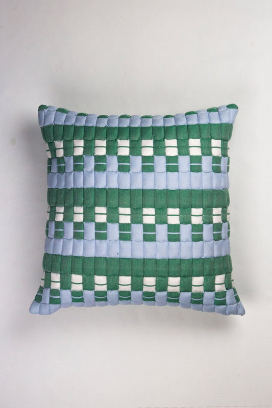 Backordered: Sujani Quilted Pillow - Blue & Green