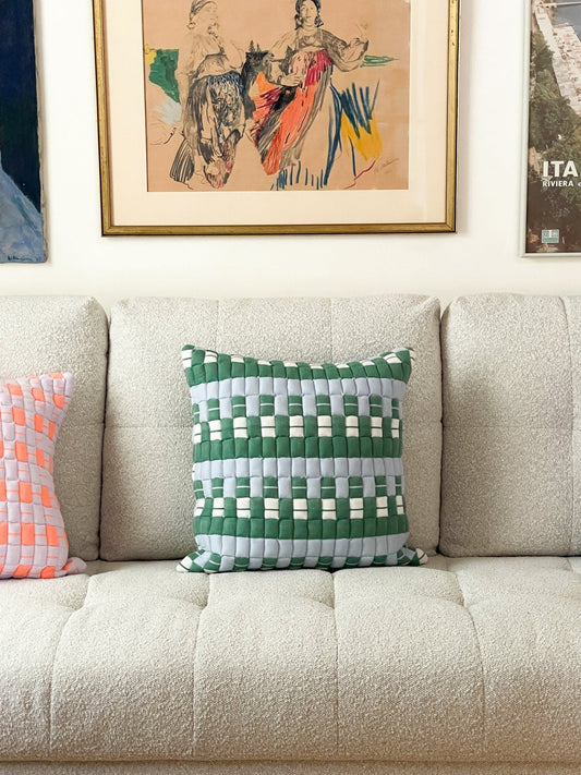 Backordered: Sujani Quilted Pillow - Blue & Green