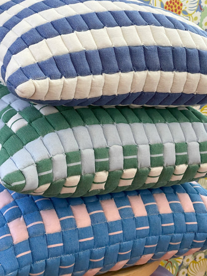 Backordered: Sujani Quilted Pillow - Blue & Green