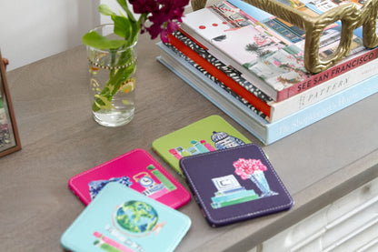Believe in Your(Shelf) Coasters, Set of 4