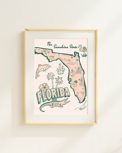 Florida Map Illustration