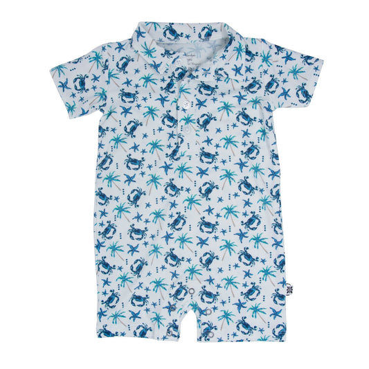 Blue Crabs Polo Romper