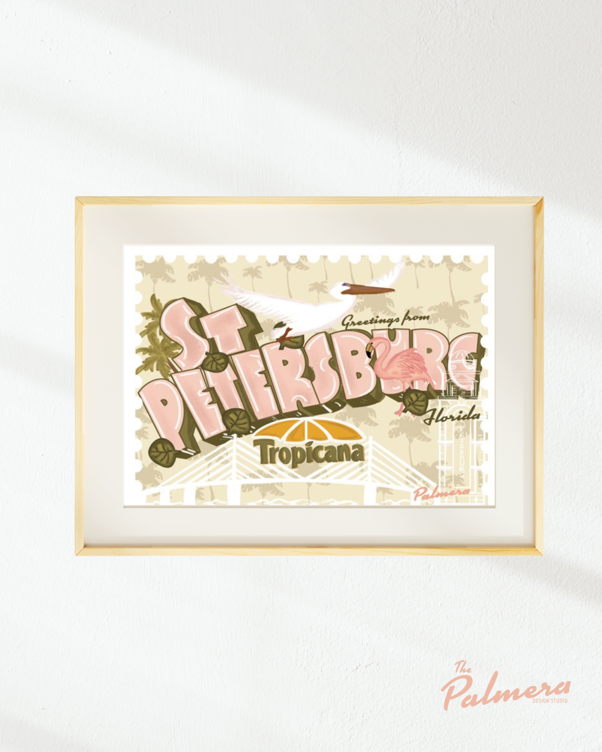 St. Pete Florida Art Print | Vintage St. Petersburg Tropical Wall Art & Souvenir