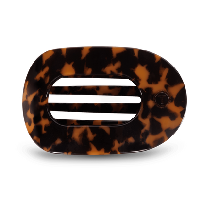 Tortoise Large Flat Round Hair Clip