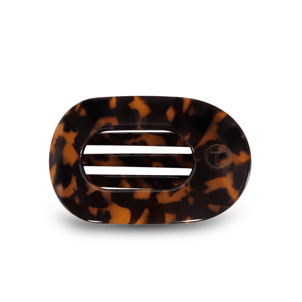 Tortoise Medium Flat Round Hair Clip