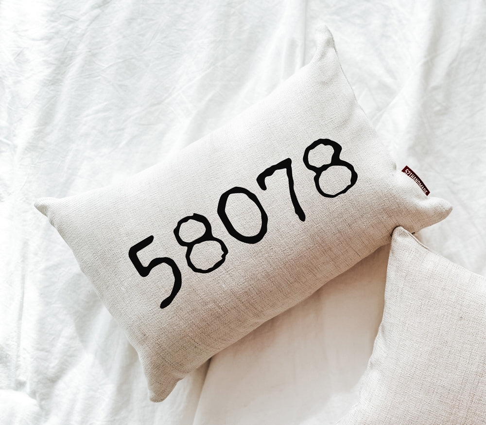 Typewriter Zip Code Pillow
