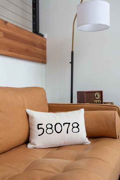 Typewriter Zip Code Pillow